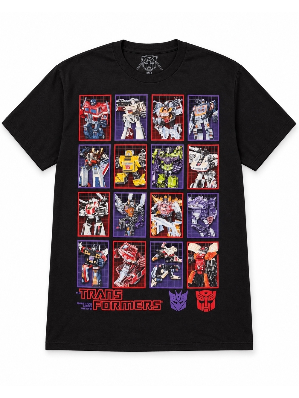 Transformers Character Grid T-Shirt Men’s Medium Black Autobots Decepticons Tee